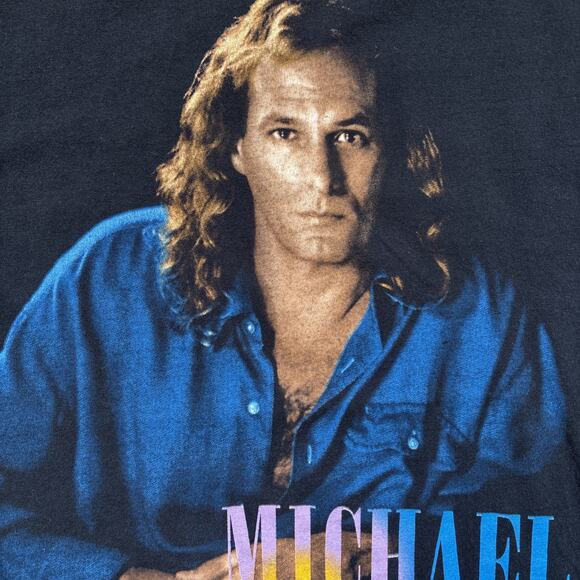 Vintage Michael Bolton World Tour T Shirt Adult XL Black 1994 Band Tee 90s - Picture 4 of 6